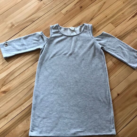 Everly heather gray cold shoulder sweatshirt midi - Picture 1 of 4